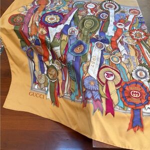 Gucci Multicolor Trophy Silk Scarf VTG Equestrian